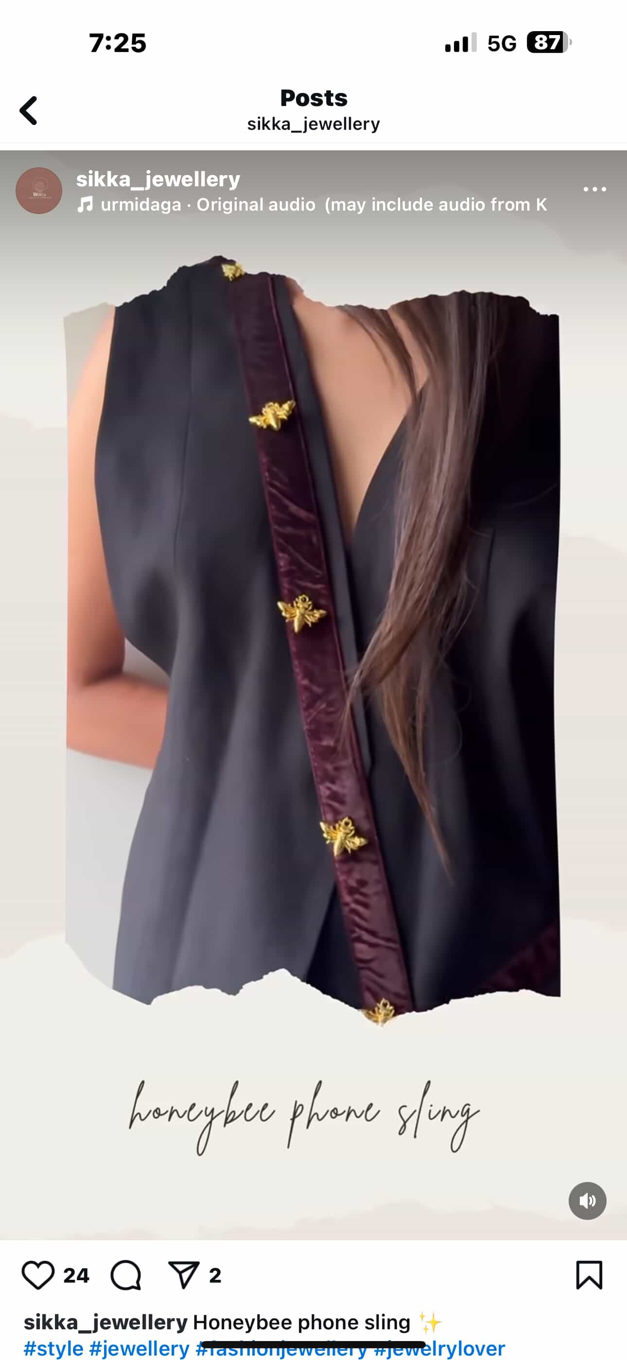 Wine honeybee phone sling