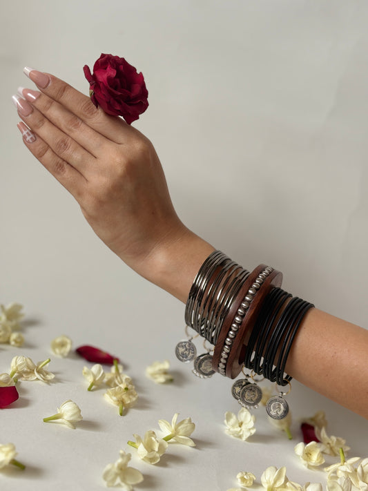 Sikka black grey bangles
