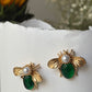 Emerald Bee earrings