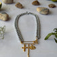 Dualtone safety pin necklace