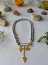 Dualtone safety pin necklace