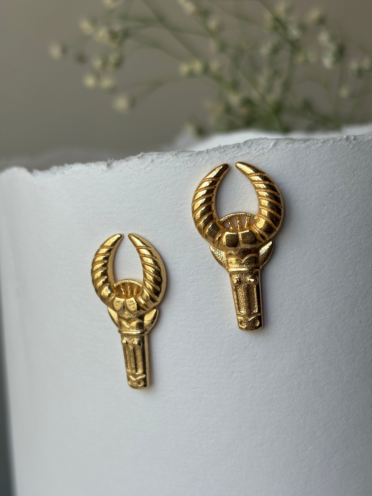 Tribal bull earrings