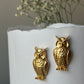 Gold owl earrings