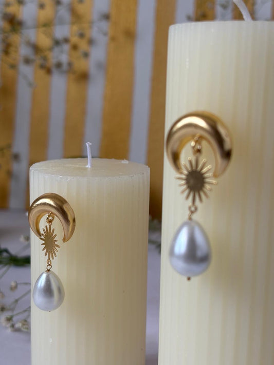 Pearl moon Earrings