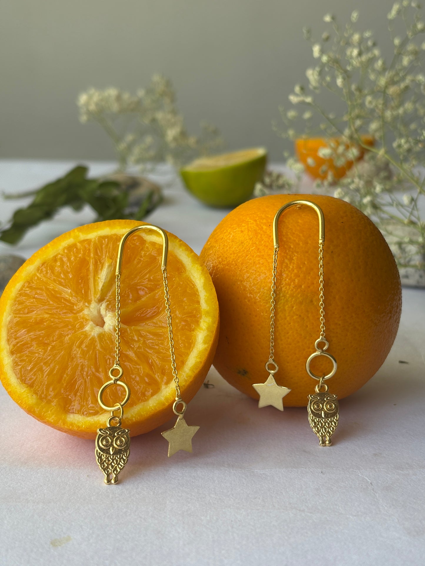 Star & owl earrings