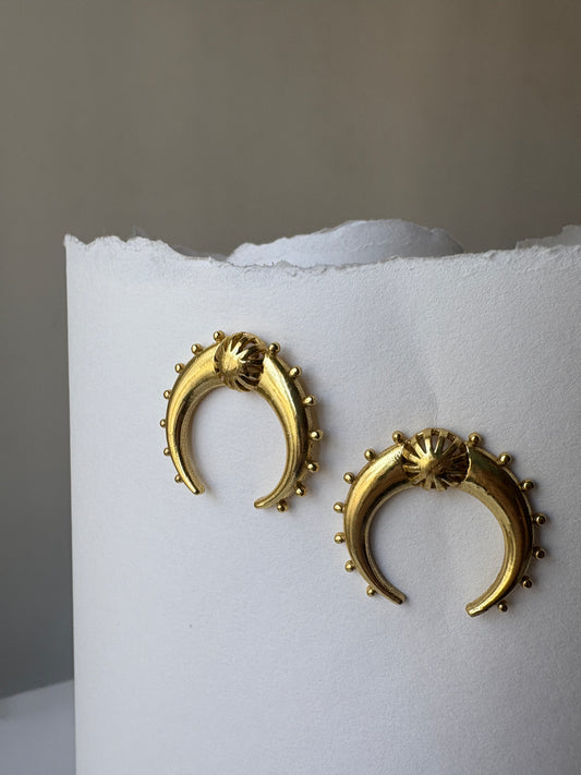 Tribal moon earrings