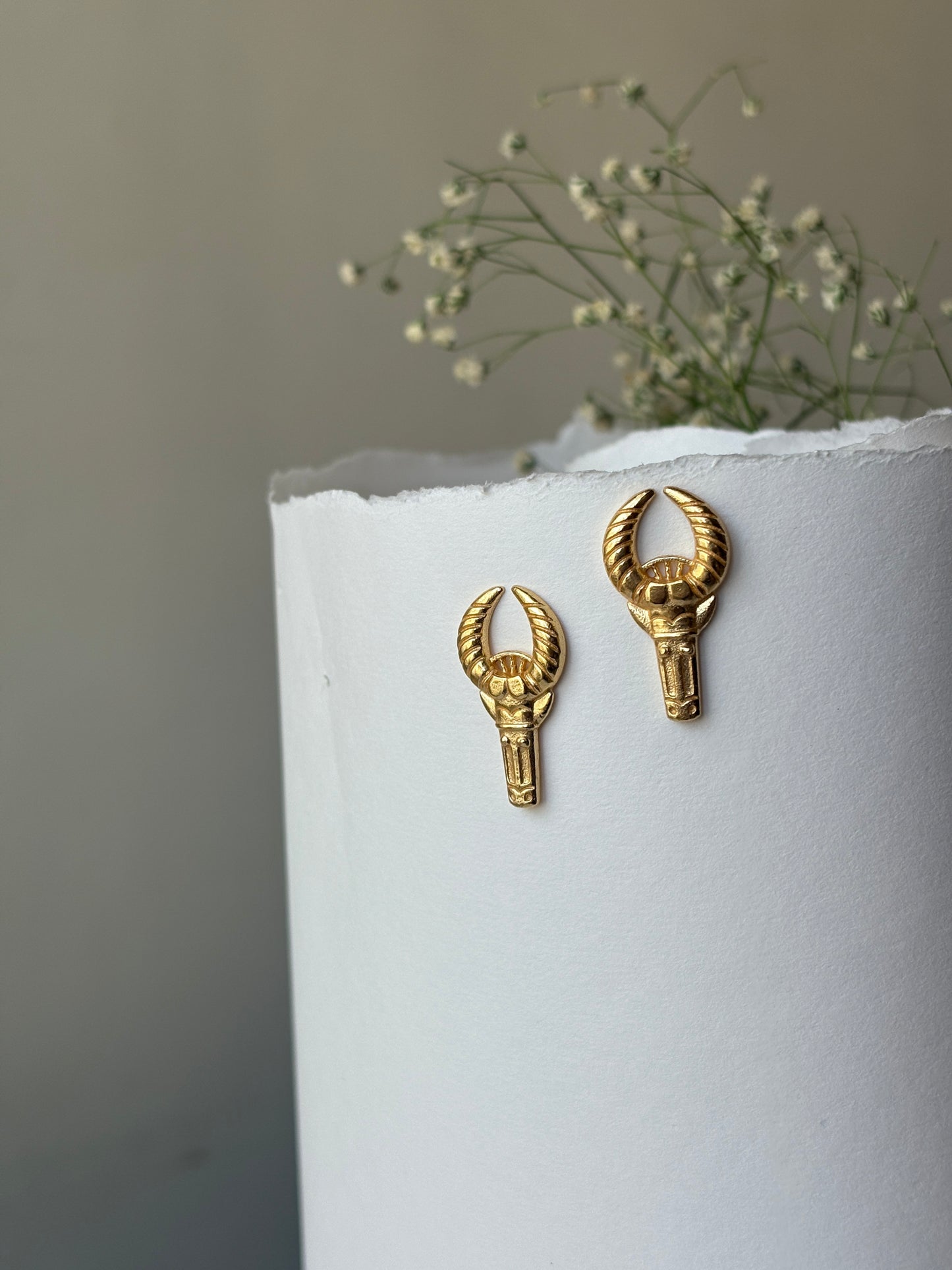 Tribal bull earrings