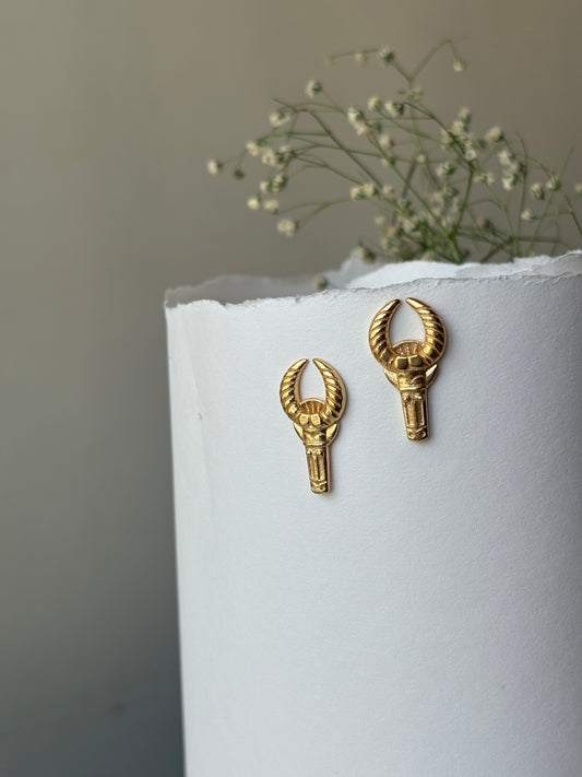 Tribal bull earrings