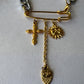 Dualtone safety pin necklace
