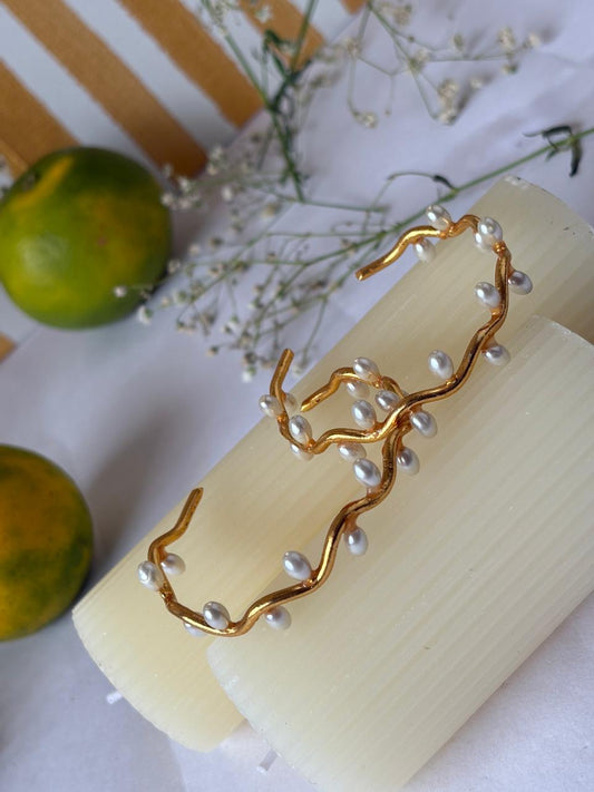 Pearl wave Bangels (set of 2)