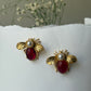 Red bee earrings