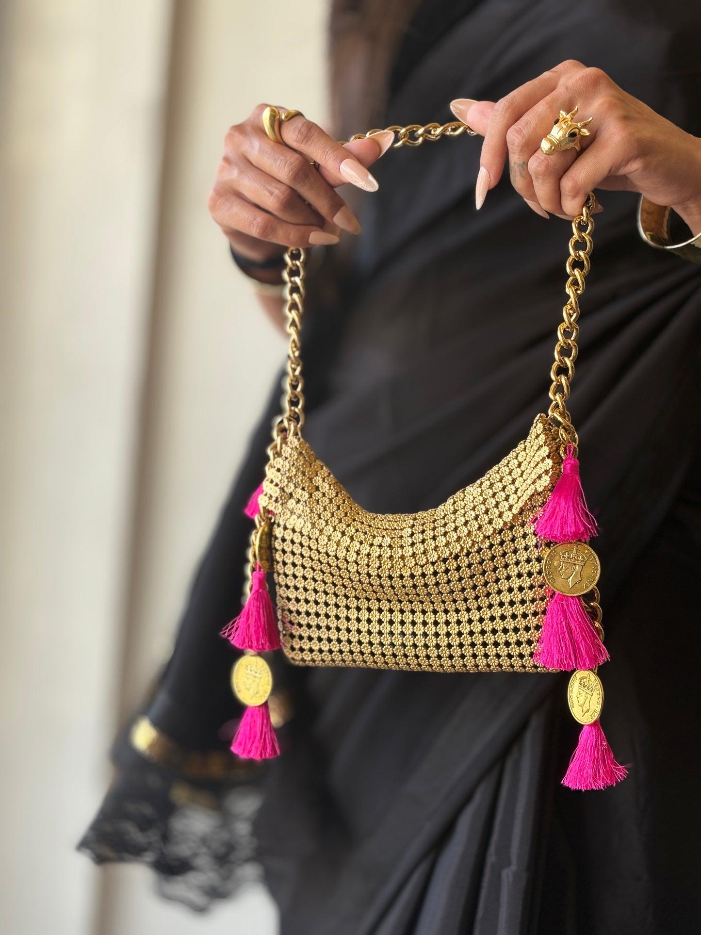 Golden sassy bag