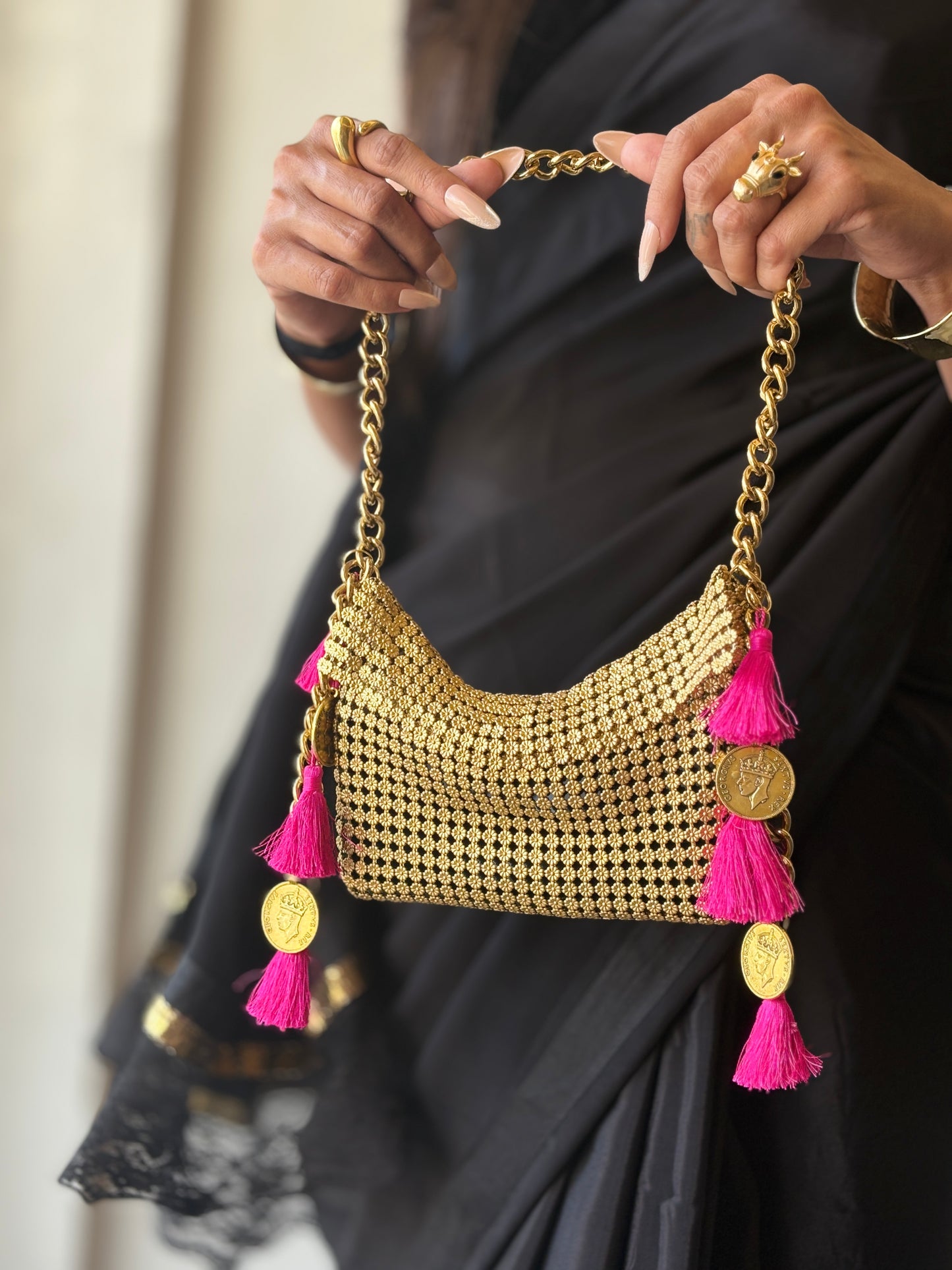 Golden sassy bag