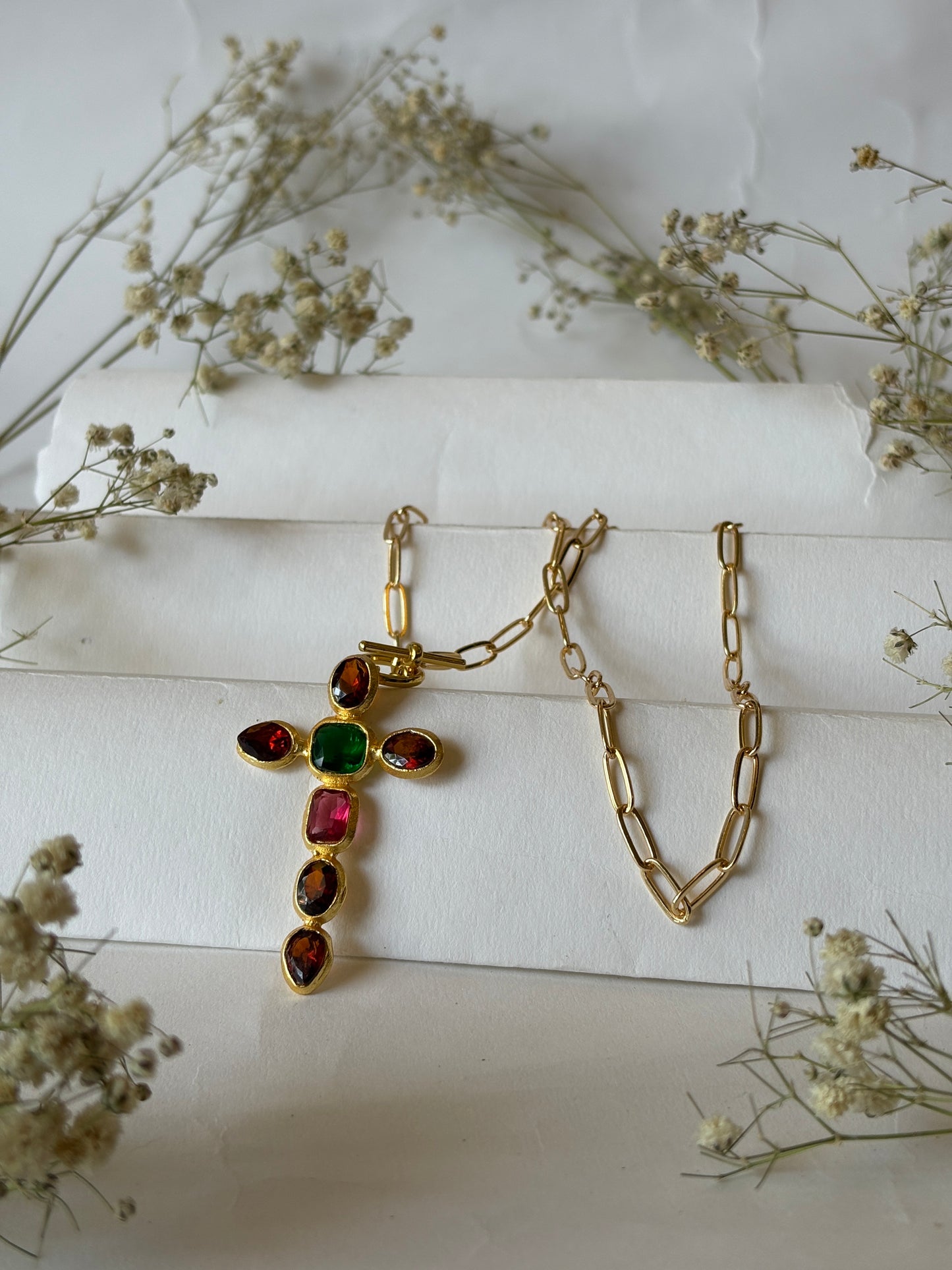 Stone cross chain