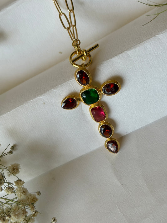 Stone cross chain