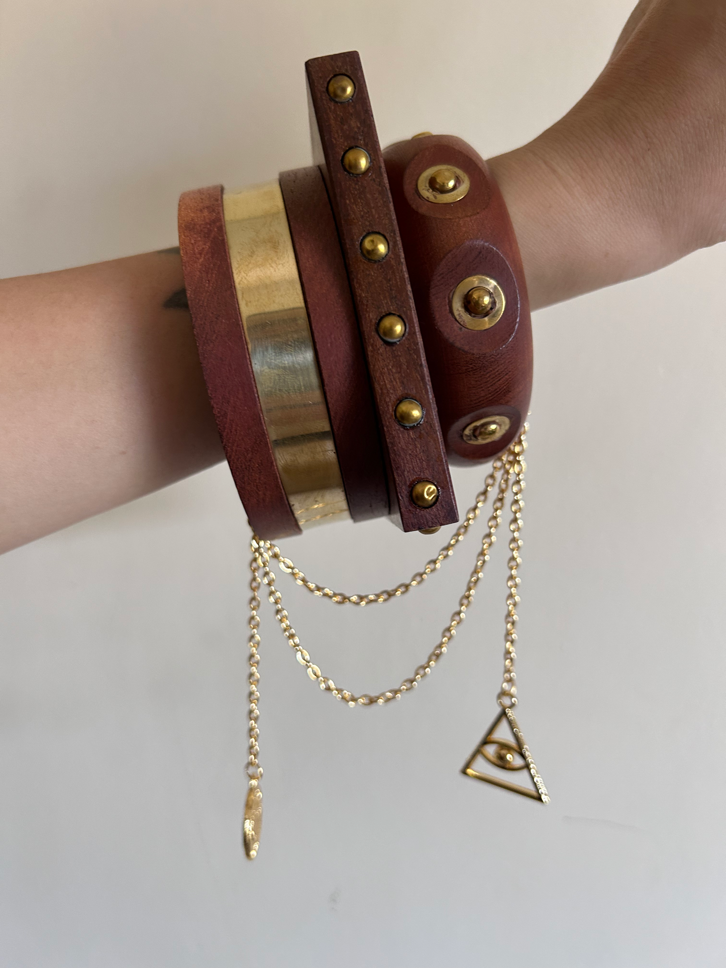 Evil eye wooden stack