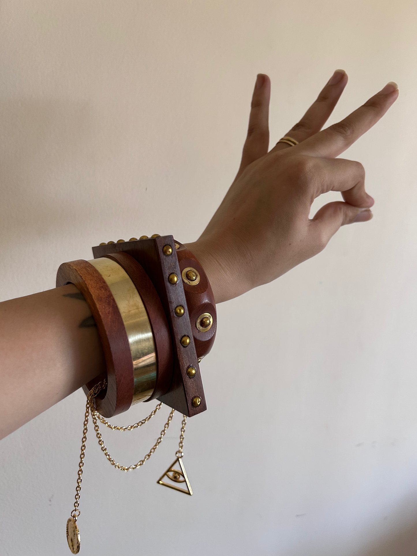 Evil eye wooden stack