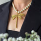 Pearl dragonfly necklace