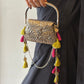 Hair loom silver purse