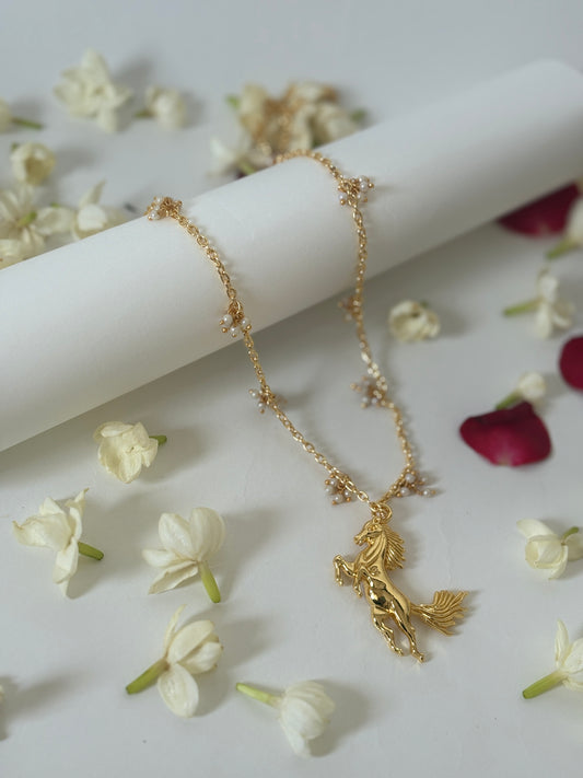 Pearl Horse necklace