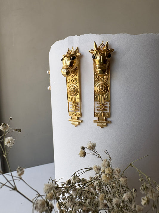 Tribal Taurus earring